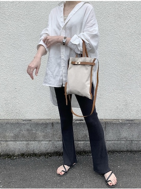 Plage　Linen Big シャツ Linen Big シャツのコーディネートスナップ（Nene）｜Plage