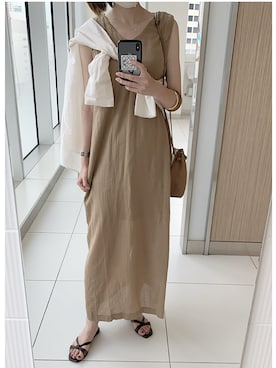 「SLOBE IENA（スローブイエナ）のアイテム（ワンピース）」を使った、ukapiさん（レディース・158cm）の夏コーディネート