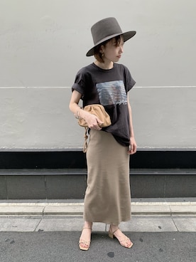 「SLOBE IENA（スローブイエナ）のアイテム（ハット）」を使った、ukapiさん（レディース・158cm）の夏コーディネート