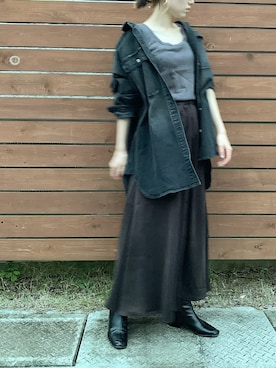 【美品】プラージュ Healthy denim SP DENIM BIG シャツ plage（プラージュ）の「【Healthy denim/ヘルシーデニム】SP BK