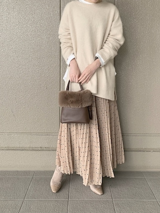 イエナ フロッキーDOTプリーツスカートフロッキードットプリーツ