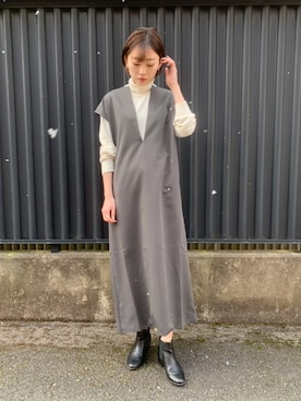 「Solace（ソレイス）のアイテム（ワンピース/ドレス）」を使った、ukapiさん（レディース・158cm）の冬コーディネート