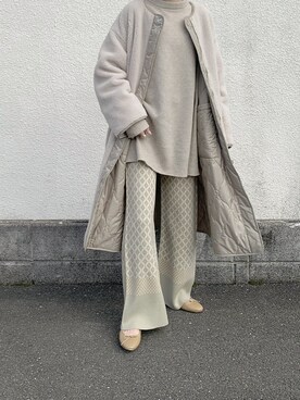 「Solace（ソレイス）のアイテム（パンツ）」を使った、ukapiさん（レディース・158cm）の冬コーディネート