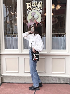 「ハイウエストストレートジーンズ」｜ツさん（レディース・160cm）の秋コーディネート