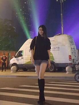 「STYLENANDA（スタイルナンダ）のアイテム（パーカー）」を使った、lollitさん（レディース・173cm）の冬コーディネート