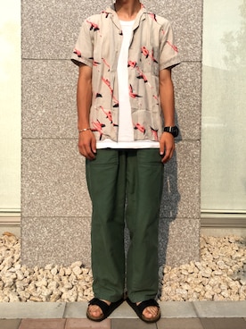 「アイテム（バングル/リストバンド）」を使った、しょーへいさん（メンズ・170cm・20代）の夏コーディネート