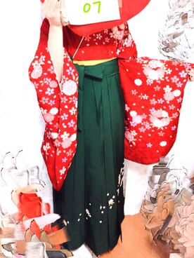 「卒業式コーデ」｜「アイテム（浴衣）」を使った、SAIKAさん（レディース・154cm）の春コーディネート