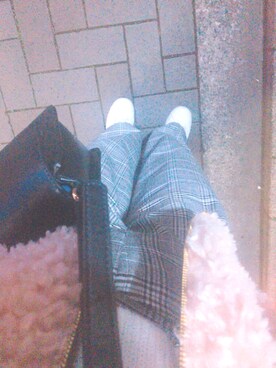 「ジーユー」｜「アイテム（MA-1）」を使った、まむさん（レディース・160cm）の冬コーディネート