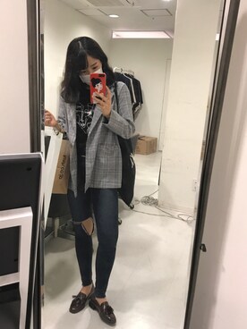 「-5kgjean」｜紫乃さん（レディース・157cm）の秋コーディネート