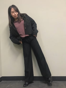 「ohotoro」｜「アイテム（ジャケット/アウター）」を使った、紫乃さん（レディース・157cm）の秋コーディネート