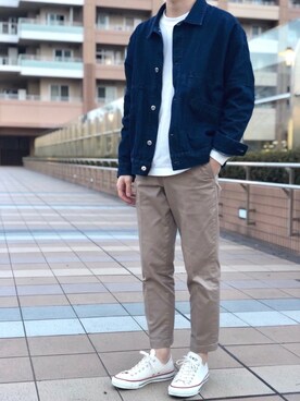「rehacer（レアセル）のアイテム（ジャケット/アウター）」を使った、shunさん（メンズ・174cm）の春コーディネート
