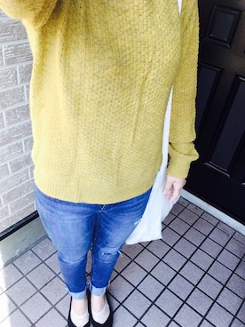 「マスタードイエロー」｜なんさん（レディース・144cm）の秋コーディネート