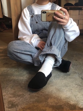 「HANES（ヘインズ）のアイテム（スウェット）」を使った、hinanoさん（レディース・154cm）の春コーディネート