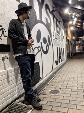 「no brand（ノーブランド）のアイテム（MA-1）」を使った、NEOさん（メンズ・176cm）の秋コーディネート