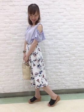 「ぼかし柄」｜Yuiさん（レディース・163cm）の春コーディネート
