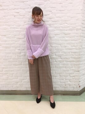 「フェザー」｜「アイテム（その他）」を使った、Yuiさん（レディース・163cm）の冬コーディネート