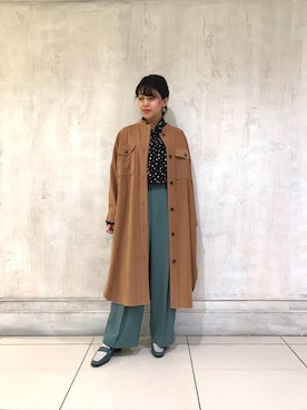 「ナラカミーチェ」｜「アイテム（ノーカラージャケット）」を使った、kmmr94さん（レディース・161cm）の冬コーディネート