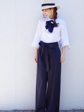 「NARACAMICIE（ナラカミーチェ）のアイテム（パンツ）」を使った、Lunettaさん（レディース・155cm）の春コーディネート