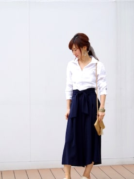 「NARACAMICIE（ナラカミーチェ）のアイテム（パンツ）」を使った、Lunettaさん（レディース・155cm）の春コーディネート