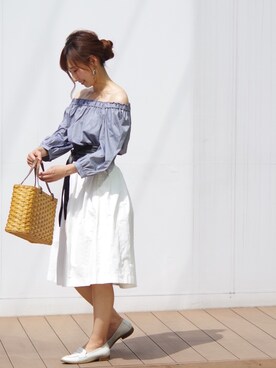 「NARACAMICIE（ナラカミーチェ）のアイテム」を使った、Lunettaさん（レディース・155cm）の夏コーディネート