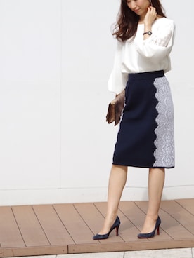 「NARACAMICIE（ナラカミーチェ）のアイテム」を使った、Lunettaさん（レディース・155cm）の秋コーディネート