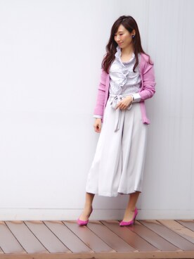「NARACAMICIE（ナラカミーチェ）のアイテム（パンツ）」を使った、Lunettaさん（レディース・155cm）の春コーディネート
