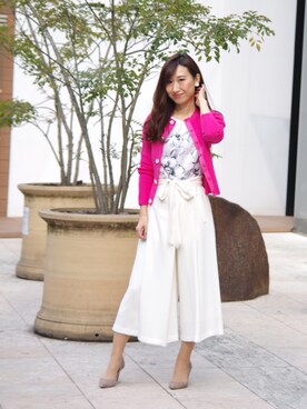 「NARACAMICIE（ナラカミーチェ）のアイテム（パンツ）」を使った、Lunettaさん（レディース・155cm）の春コーディネート