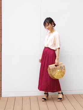 「NARACAMICIE（ナラカミーチェ）のアイテム（パンツ）」を使った、Lunettaさん（レディース・155cm）の夏コーディネート