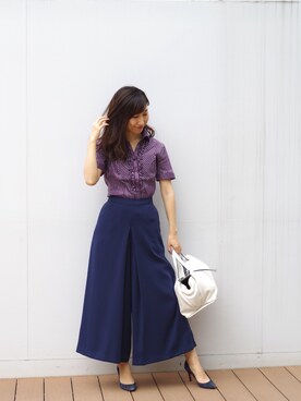 「NARACAMICIE（ナラカミーチェ）のアイテム（パンツ）」を使った、Lunettaさん（レディース・155cm）の夏コーディネート