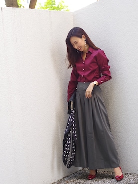 「NARACAMICIE（ナラカミーチェ）のアイテム（パンツ）」を使った、Lunettaさん（レディース・155cm）の夏コーディネート