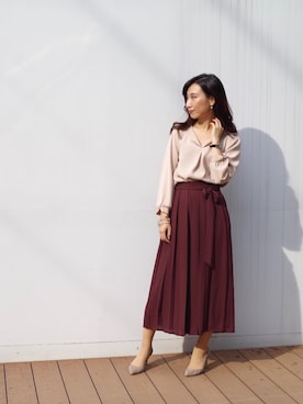 「NARACAMICIE（ナラカミーチェ）のアイテム（パンツ）」を使った、Lunettaさん（レディース・155cm）の秋コーディネート