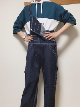 「CONVERSE（コンバース）のアイテム（パーカー）」を使った、しらすさん（メンズ・182cm）の春コーディネート