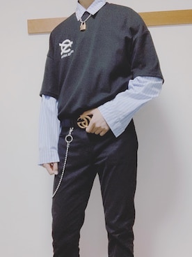 「韓国好きな人と繋がりたい」｜「アイテム（財布/小物）」を使った、しらすさん（メンズ・182cm）の春コーディネート