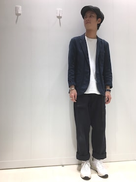 「GUNG HO（ガンホー）の【Ciaopanic】【GUNG HO】×【Reproduction Label】　ダックペインターパンツ（その他パンツ、ブラック系）」を使った、MASAKI IZUMIDAさん（メンズ・175cm）の春コーディネート