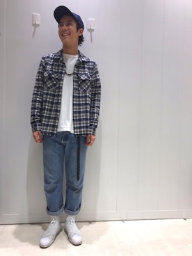 「ADPOSION（アドポーション）のアイテム（トップス）」を使った、MASAKI IZUMIDAさん（メンズ・175cm）の春コーディネート