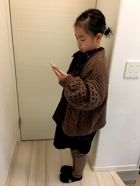 「RETRO GIRL（レトロガール）のアイテム」を使った、こうみゆさん（キッズ・130cm）の秋コーディネート