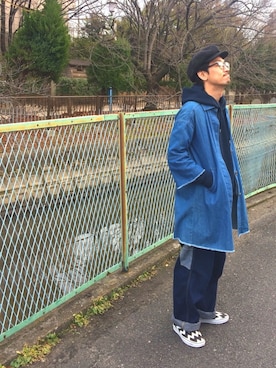 「ペインターパンツ」｜「アイテム（チェスターコート）」を使った、Ｋｉｍさん（メンズ・173cm）の春コーディネート