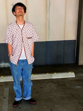 「FRUIT OF THE LOOM（フルーツオブザルーム）のアイテム（シャツ/ブラウス）」を使った、Ｋｉｍさん（メンズ・173cm）の夏コーディネート