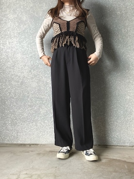 「emesuelee（エメスーリー）のアイテム」を使った、takeme121さん（レディース・156cm）の秋コーディネート