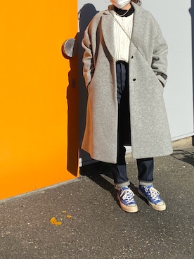 「blue」｜「アイテム（その他アウター）」を使った、takeme121さん（レディース・156cm）の冬コーディネート