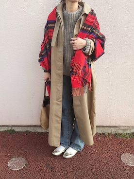 「JOURNAL STANDARD LUXE（ジャーナルスタンダード　ラックス）のアイテム（ジャケット/アウター）」を使った、ぺこさん（レディース・156cm）の冬コーディネート