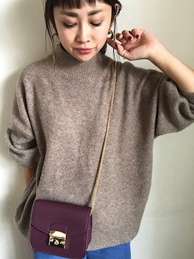 「GRL（グレイル）のアイテム（ピアス（両耳用））」を使った、ぺこさん（レディース・156cm）の秋コーディネート