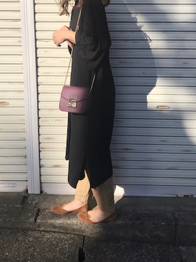 「GRL（グレイル）のアイテム（シャツワンピース）」を使った、ぺこさん（レディース・156cm）の秋コーディネート