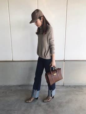 「Levi's（リーバイス）のRIBCAGE ストレート アンクル LUCK OF THE DRAW（デニムパンツ）」を使った、ぺこさん（レディース・156cm）の冬コーディネート