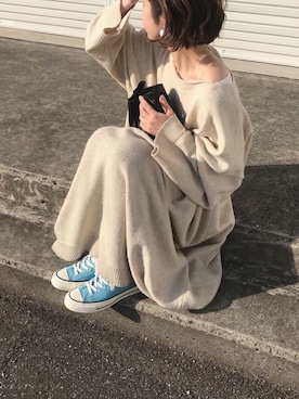 「ISOOK（アイスー）のアイテム（ワンピース/ドレス）」を使った、ぺこさん（レディース・156cm）の春コーディネート