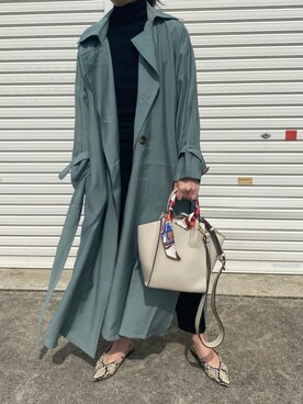 「アイテム（トレンチコート）」を使った、ぺこさん（レディース・156cm・30代）の春コーディネート
