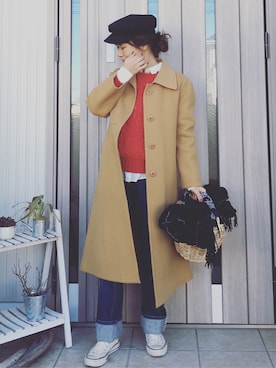 「カコバッグ」｜musainaeriさん（レディース・153cm）の冬コーディネート