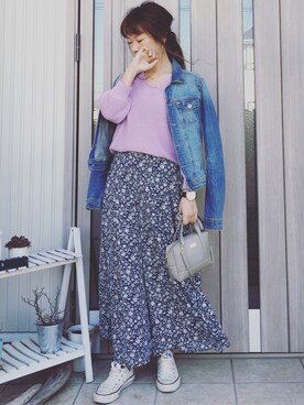 「CONVERSE（コンバース）のCONVERSE/キャンバス オールスター OX（スニーカー）」を使った、musainaeriさん（レディース・153cm）の冬コーディネート