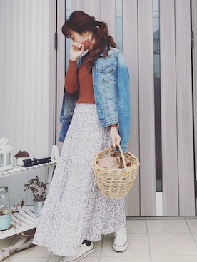 「CONVERSE（コンバース）のCONVERSE/キャンバス オールスター OX（スニーカー）」を使った、musainaeriさん（レディース・153cm）の春コーディネート