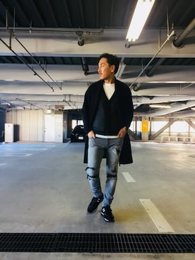 ダウンベストを使った ロングカーディガン のメンズ人気ファッションコーディネート Wear